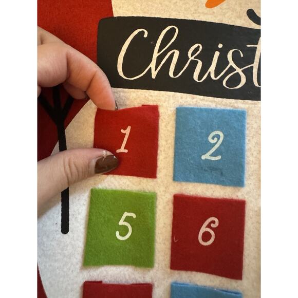Advent Calendar Felt Snowman Christmas December Holiday Countdown Kids - Picture 3 of 5